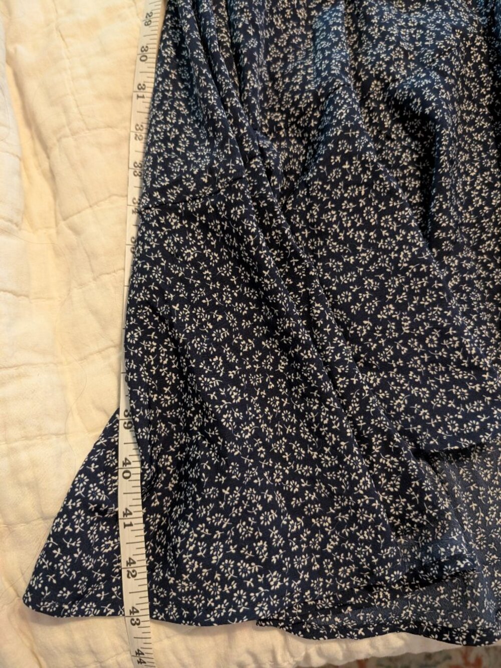 Navy, floral wrap around dress - Picture 6 of 8